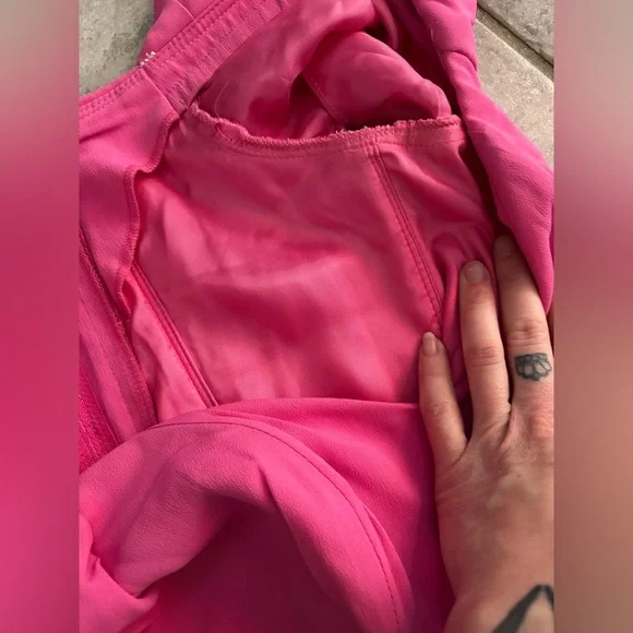 VINTAGE Pink Rhapsody Off-Shoulder Dress - Picture 9 of 15